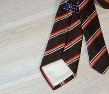 Load image into Gallery viewer, Altea Brown multicolor regimental silk Tie
