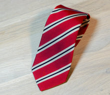 Load image into Gallery viewer, Altea-Burgundy-white-regimental-silk-tie
