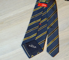 Load image into Gallery viewer, Altea-Navy-green-regimental-silk-tie-back
