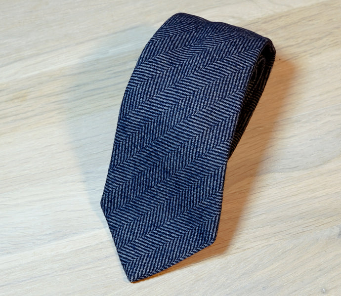 Altea-blue-herringbone-wool-cotton-tie