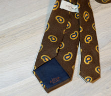 Load image into Gallery viewer, Altea Brown/Yellow/Navy Paisley Wool tie
