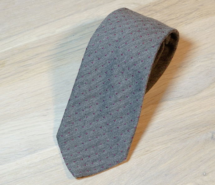 Altea-gray-purple-dot-silk-cotton-tie