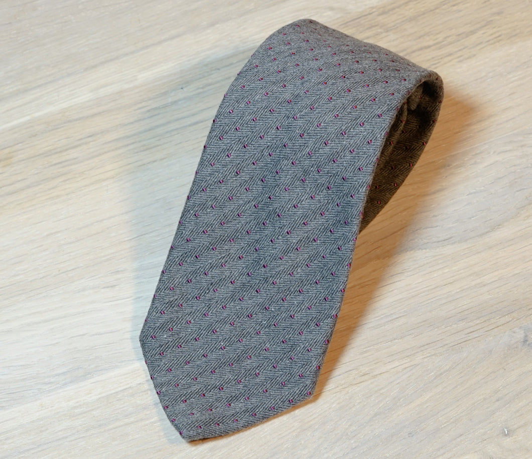 Altea-gray-purple-dot-silk-cotton-tie