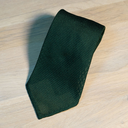 Forest Green Garza Fina Grenadine Silk Tie Untipped