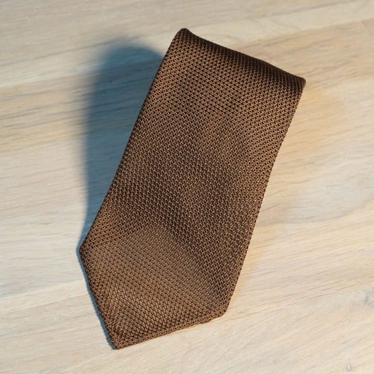 Mid. Brown Garza Fina Grenadine Silk Tie Untipped