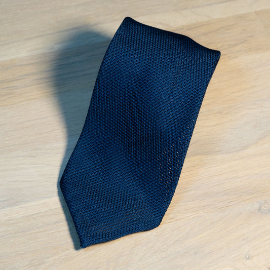 Navy Garza Fina Grenadine Silk Tie Untipped