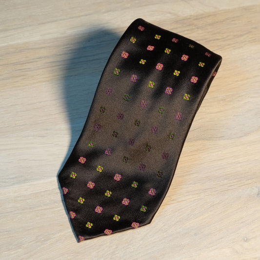 Brown Jacquard Tie Untipped