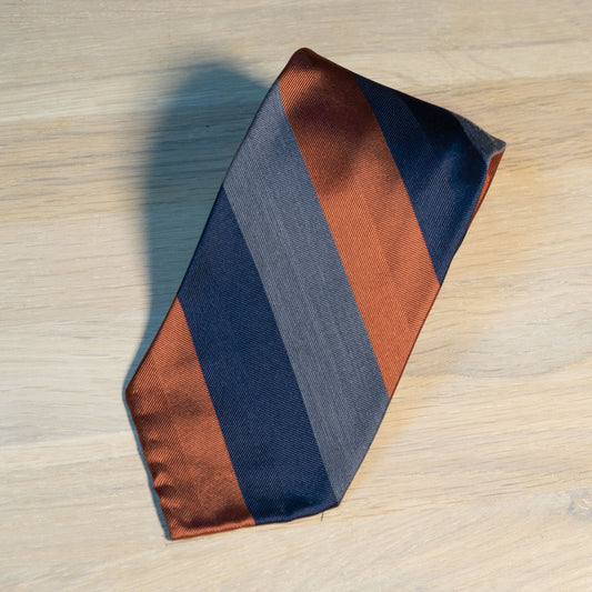 Regimental Stripe Twill Silk Tie