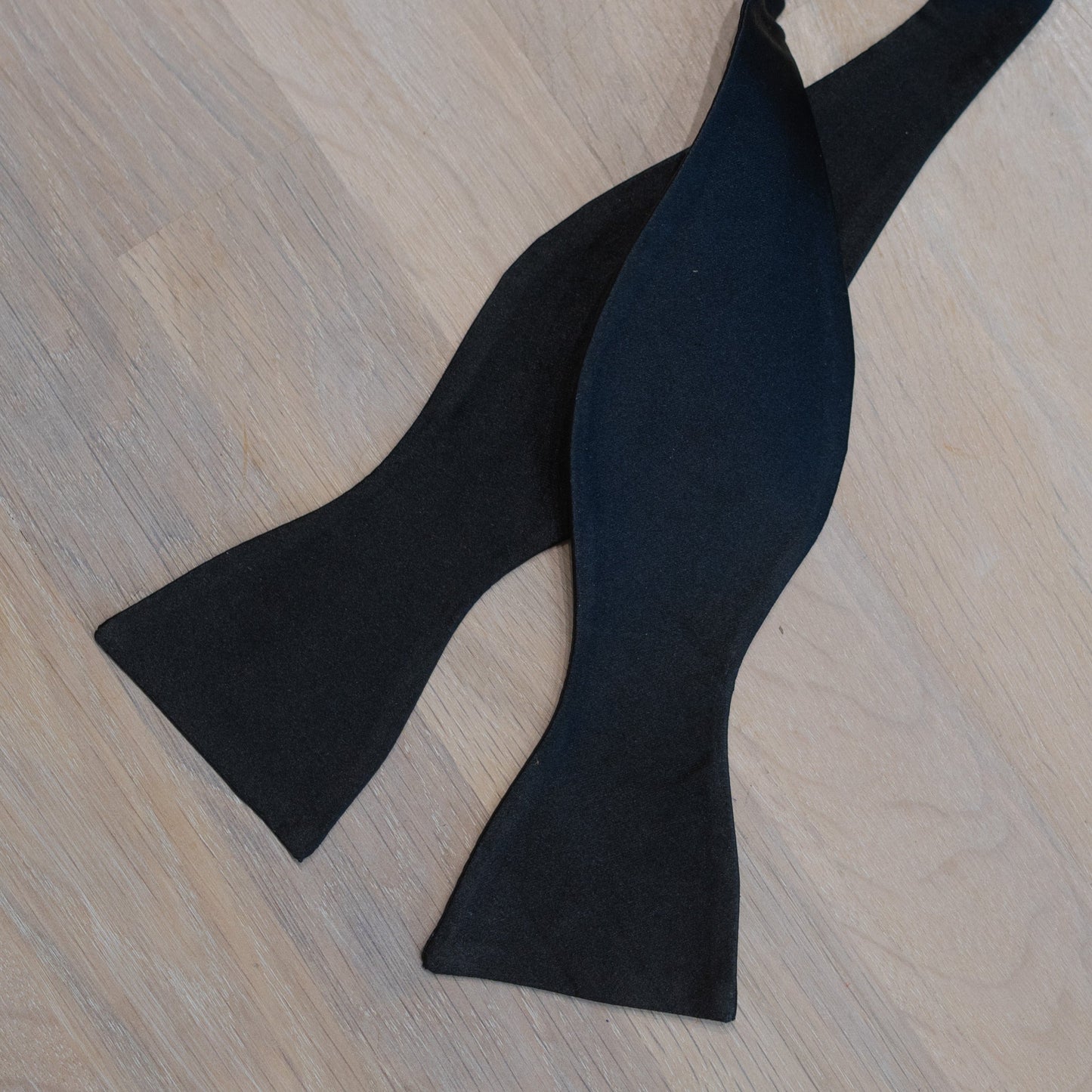 Black Plain Silk Bowtie