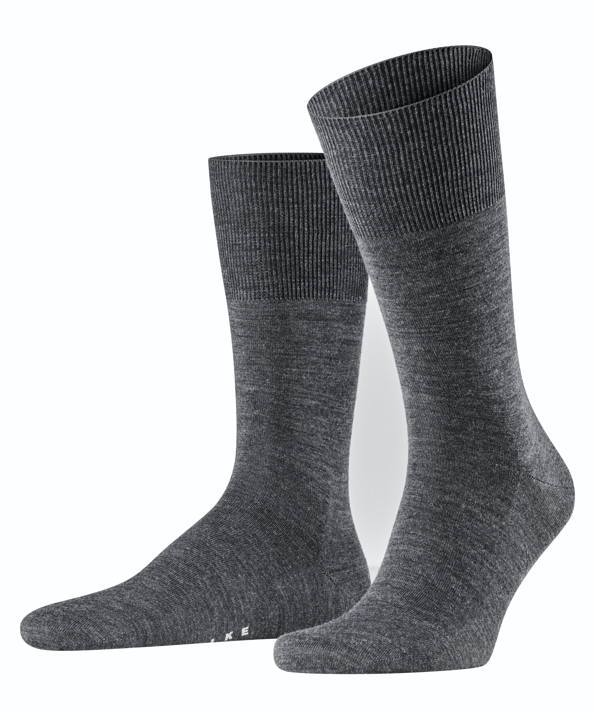 Airport Asphalt Melange Wool/Cotton Socks - The Bespoke Shop