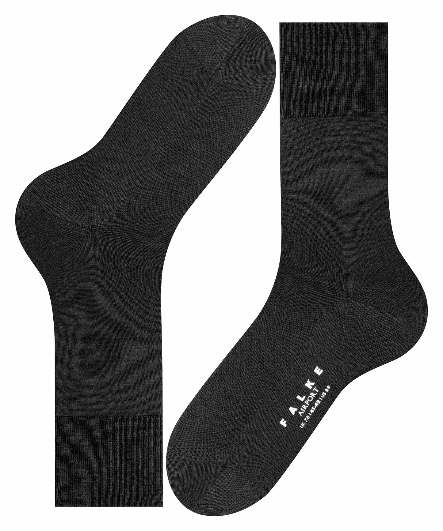 Airport Black Wool/Cotton Socks - The Bespoke Shop