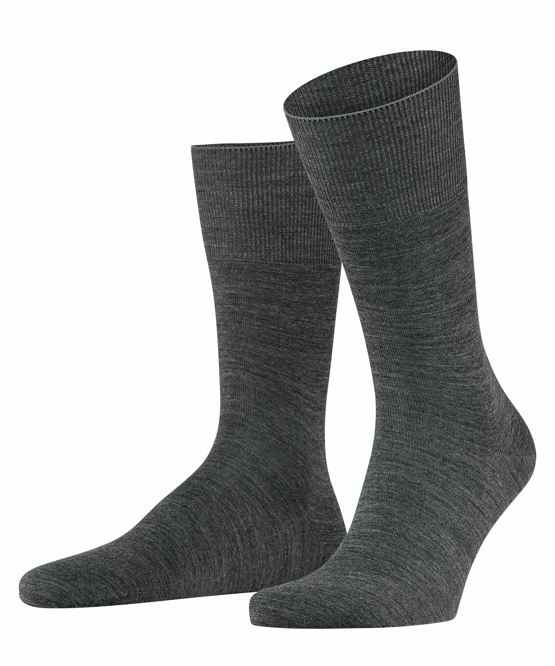 Airport Dark Grey Melange Wool/Cotton Socks - The Bespoke Shop