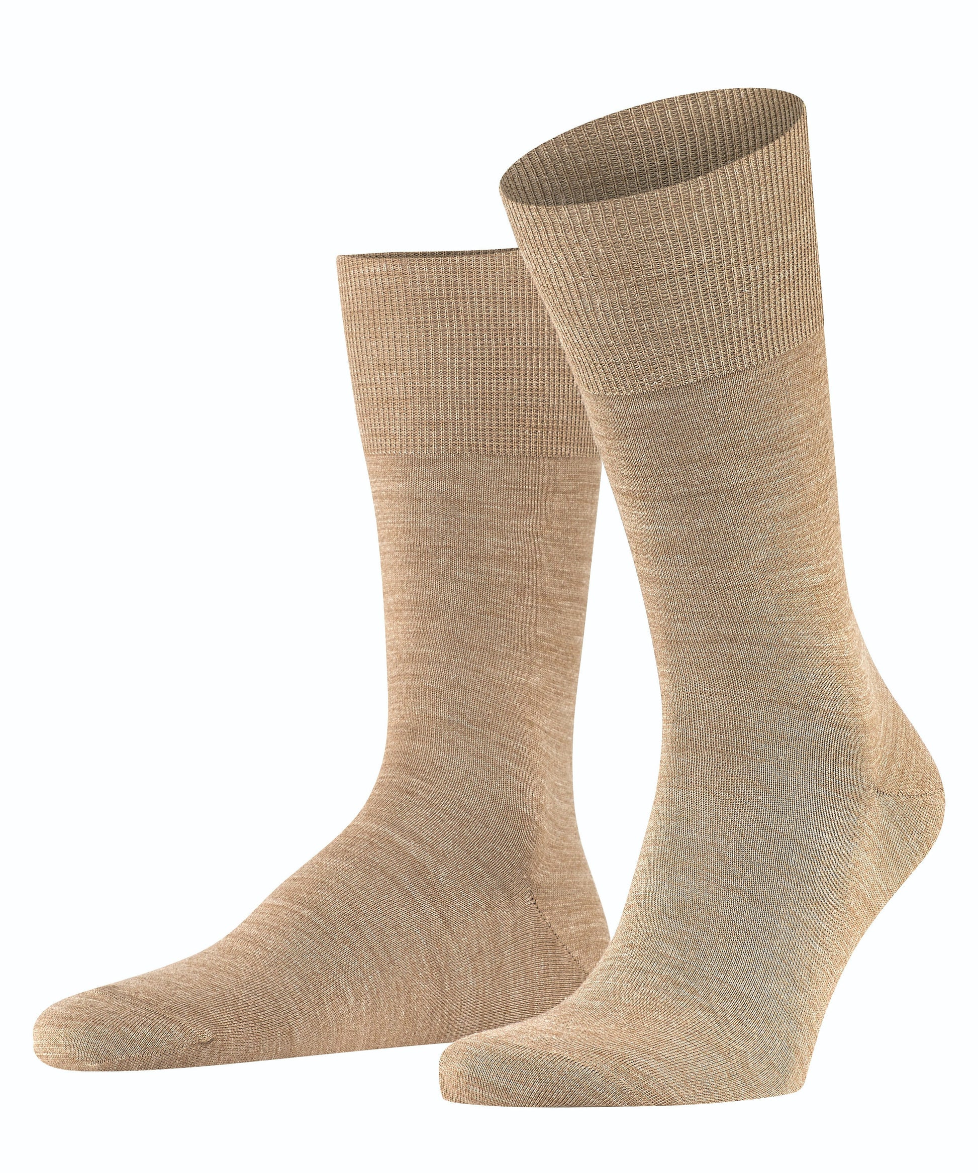 Airport Nutmeg Melange Wool/Cotton Socks - The Bespoke Shop