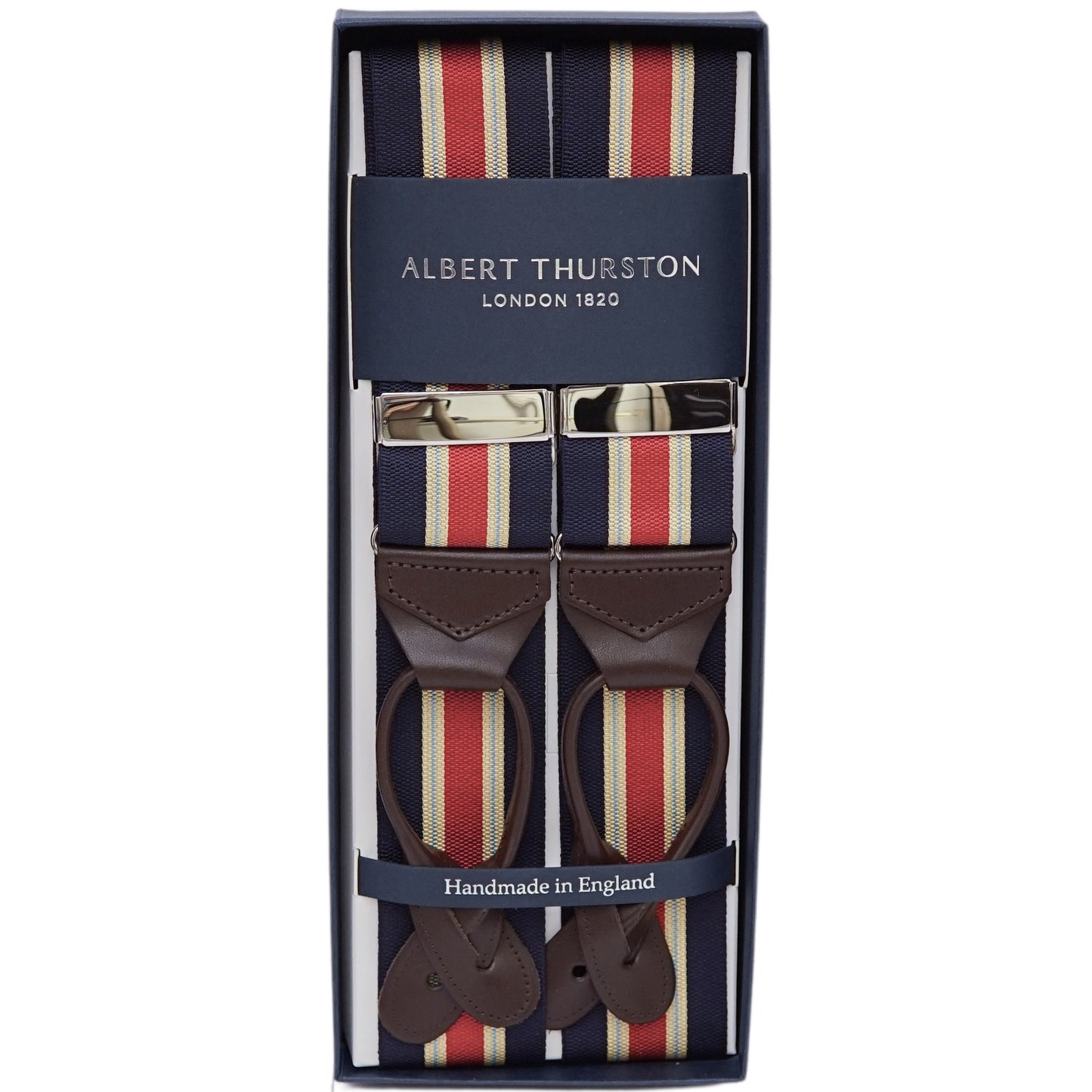 Multistripe Albert Thurston Braces - The Bespoke Shop 