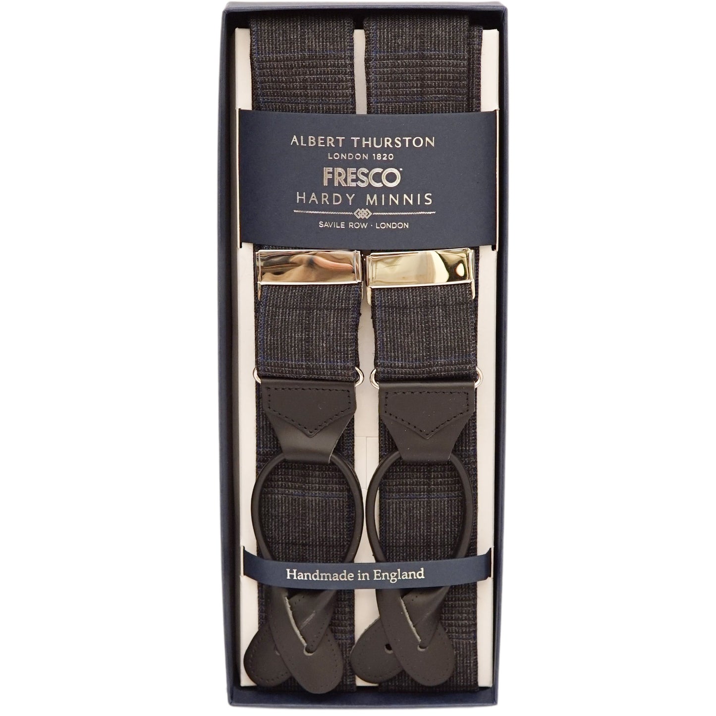 Dk Grey Prince of Wales Fresco Braces - The Bespoke Shop 