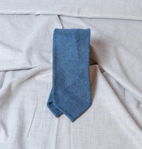 Solid Light Blue Untipped Wool - E.G Cappelli handmade Tie