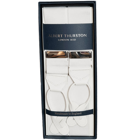 White Albert Thurston Braces - The Bespoke Shop 