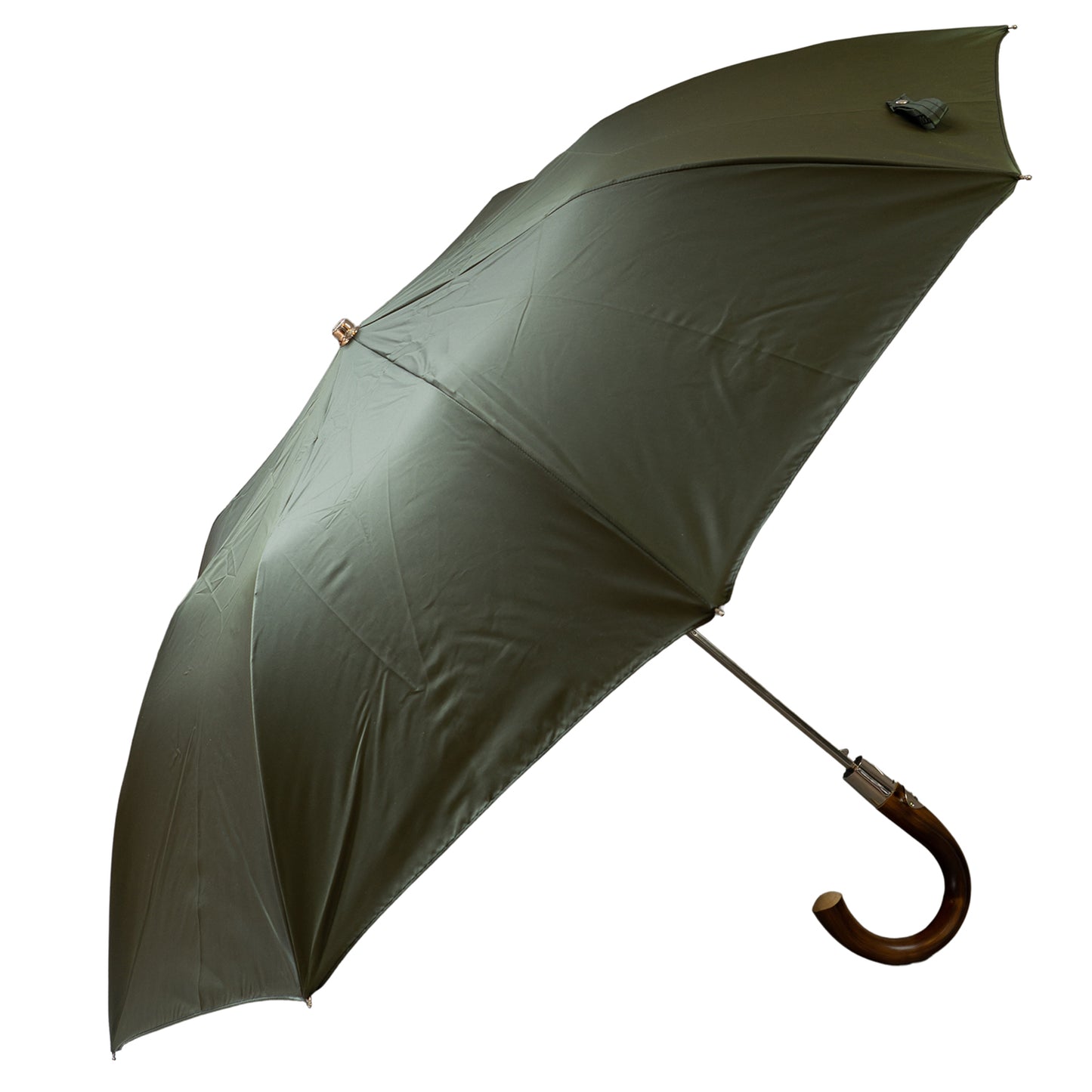 Chestnut Handle Folded Umbrella - Forest Green - The Bespoke Shop 